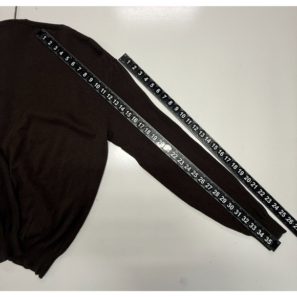 Sebastian Cooper Sweater Mens Cashmere Blend Large Brown Tan Argyle Preppy - Picture 4 of 10